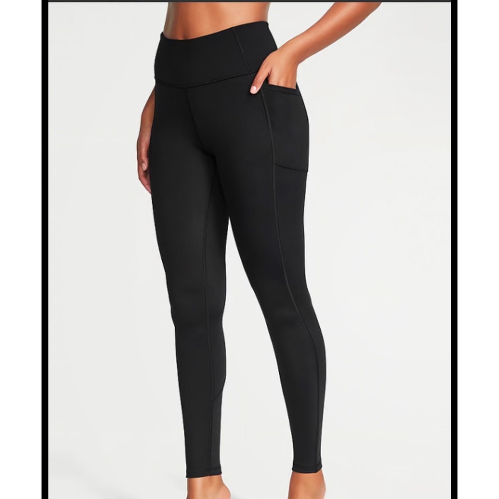 VSX Victoria's Secret Essential Black High Waisted Pocket Leggings Long Medium